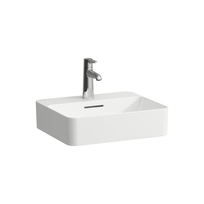 Laufen Val 18" Rectangular Matte White Countertop Bathroom Sink With Faucet Hole