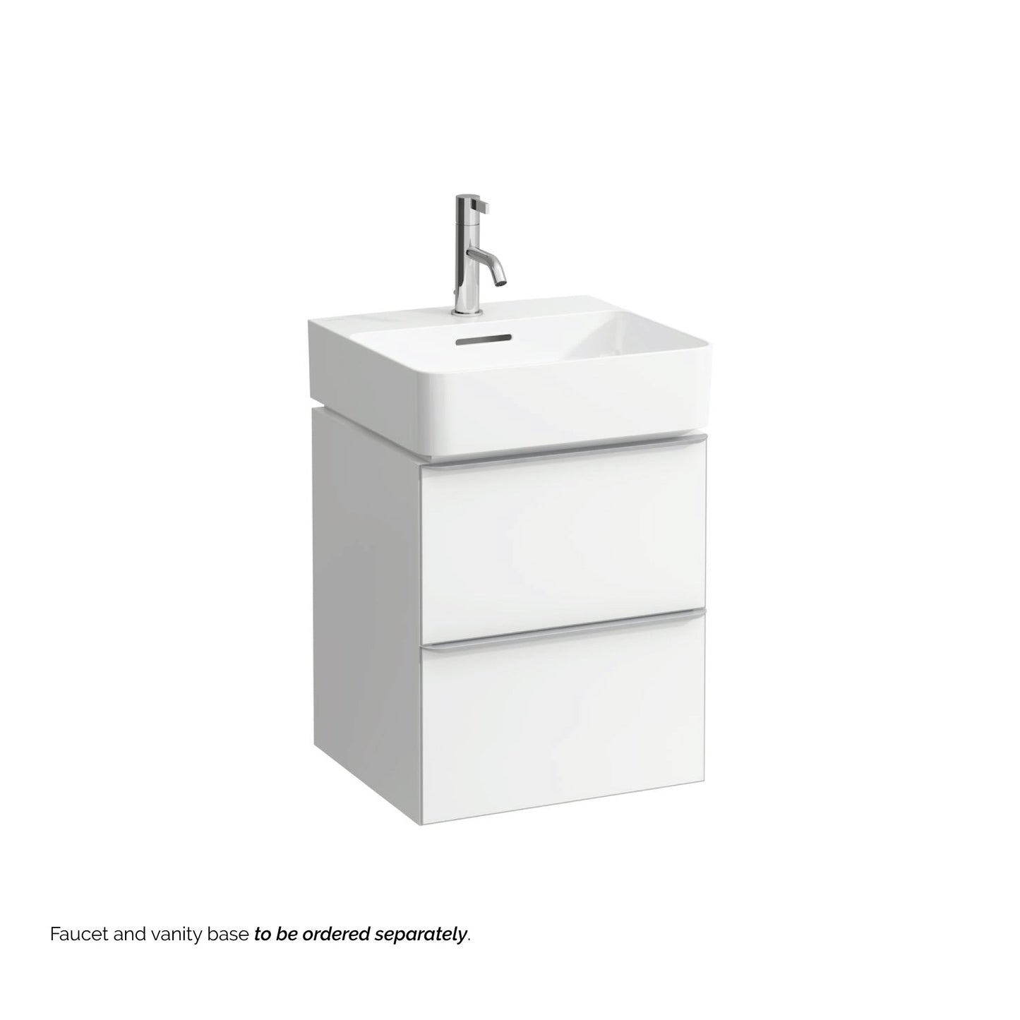 Laufen Val 18" x 17" Rectangular Matte White Ceramic Wall-Mounted Bathroom Sink With Faucet Hole