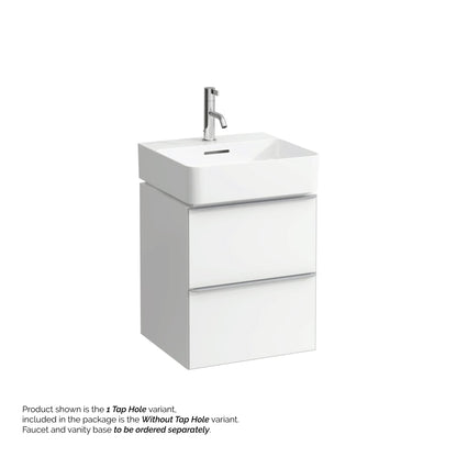 Laufen Val 18" x 17" Rectangular Matte White Ceramic Wall-Mounted Bathroom Sink Without Faucet Hole