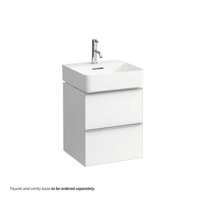 Laufen Val 18" x 17" Rectangular White Ceramic Wall-Mounted Bathroom Sink With Faucet Hole