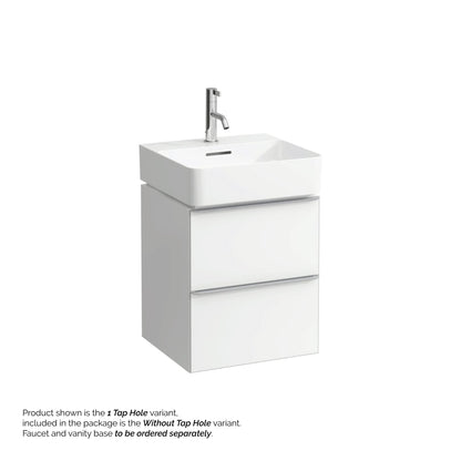 Laufen Val 18" x 17" Rectangular White Ceramic Wall-Mounted Bathroom Sink Without Faucet Hole