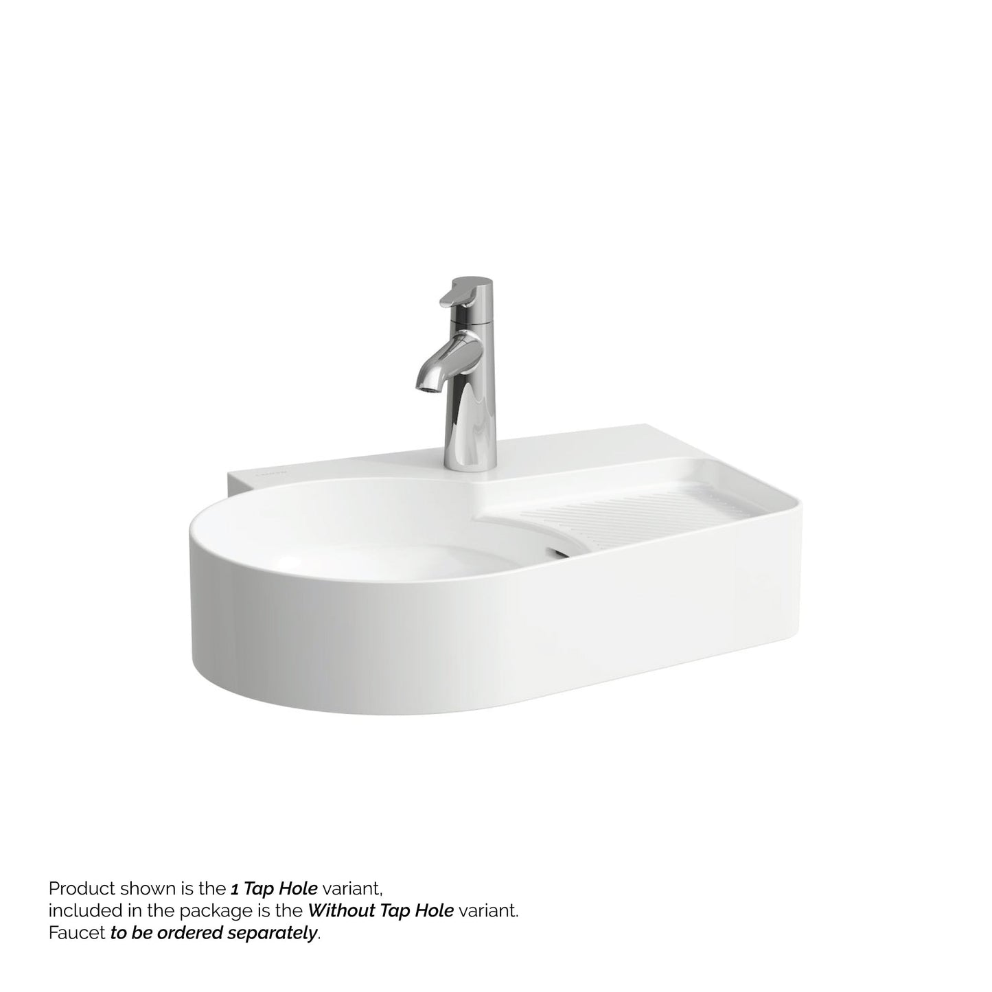 Laufen Val 21" x 16" Matte White Countertop Bathroom Sink Without Faucet Hole