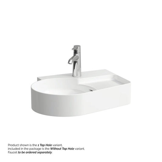 Laufen Val 21" x 16" Matte White Countertop Bathroom Sink Without Faucet Hole