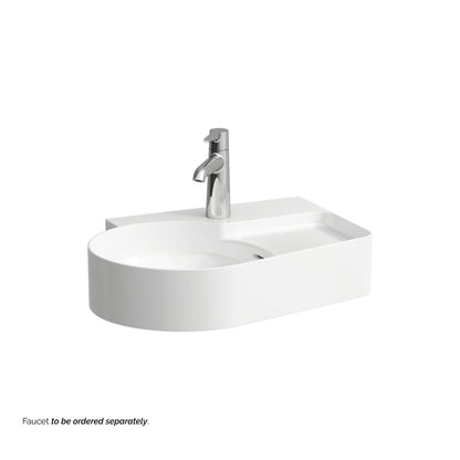 Laufen Val 21" x 16" White Wall-Mounted Bathroom Sink With Faucet Hole on the Right