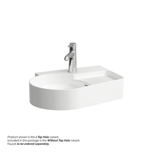 Laufen Val 21" x 16" White Wall-Mounted Bathroom Sink Without Faucet Hole