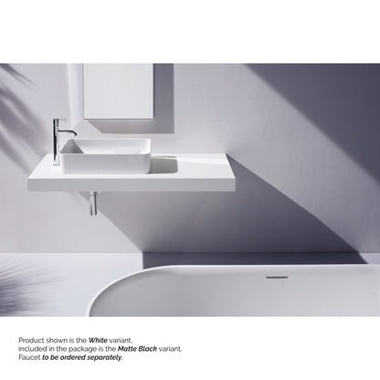 Laufen Val 22" x 14" Matte Black Ceramic Vessel Bathroom Sink With Overflow Slot