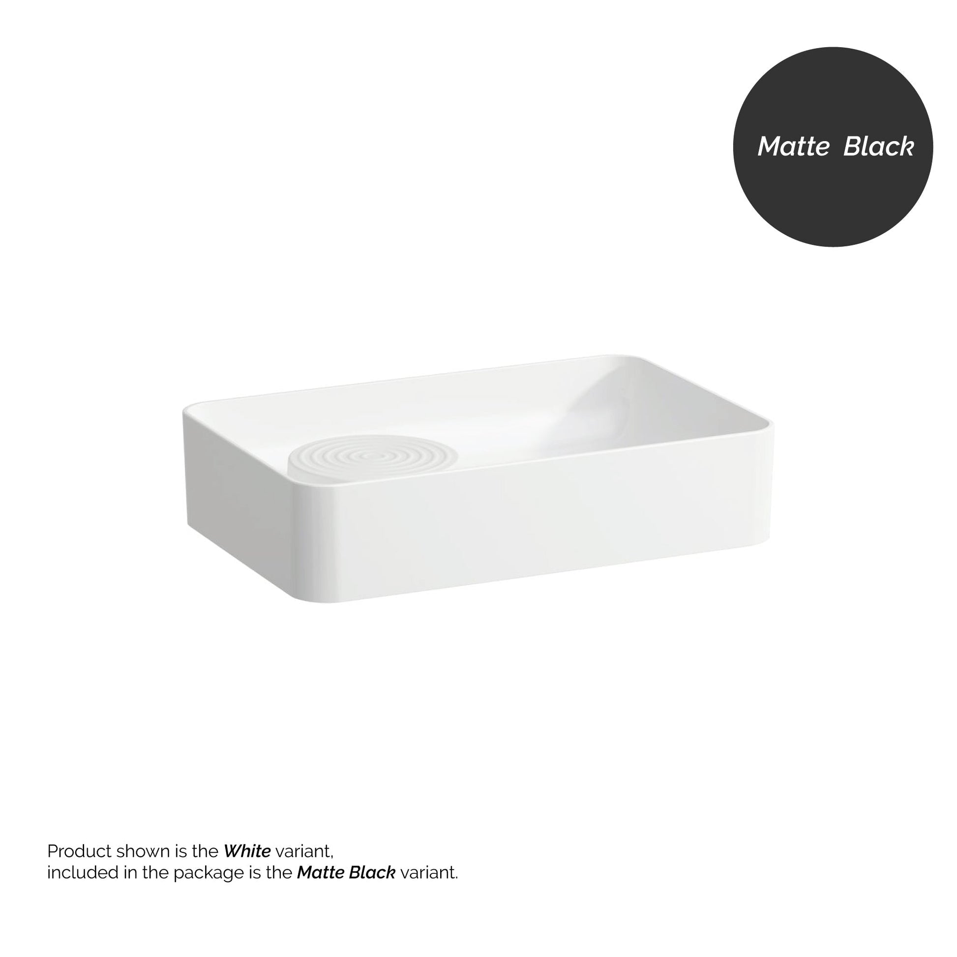Laufen Val 22" x 14" Matte Black Ceramic Vessel Bathroom Sink Without Overflow Slot