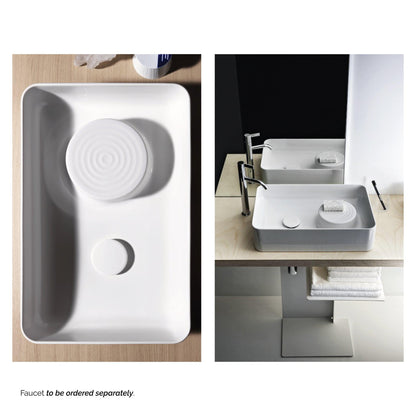 Laufen Val 22" x 14" White Ceramic Vessel Bathroom Sink Without Overflow Slot
