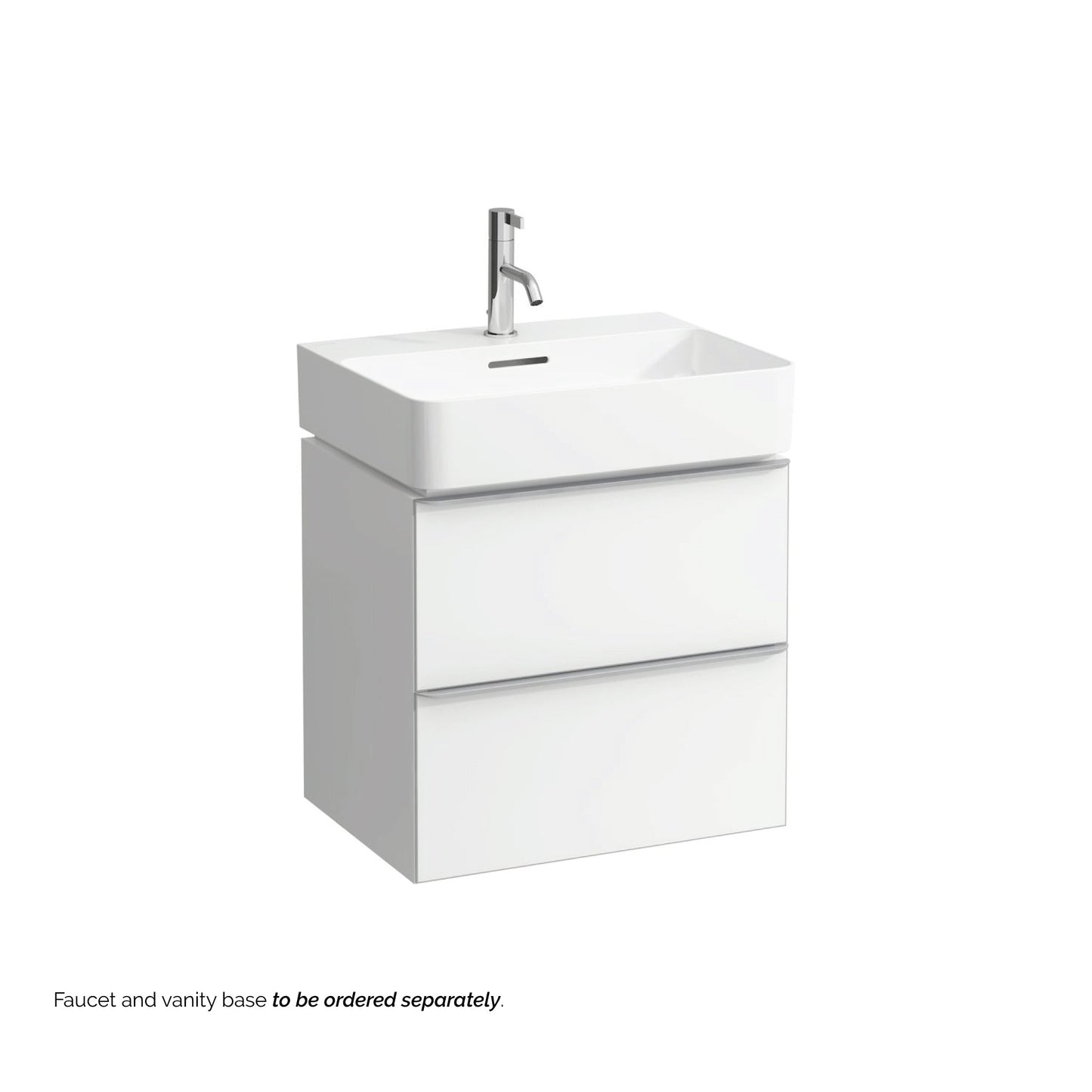 Laufen Val 22" x 17" Matte White Ceramic Wall-Mounted Bathroom Sink With Faucet Hole