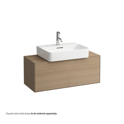 Laufen Val 22" x 17" White Ceramic Wall-Mounted Bathroom Sink With Faucet Hole