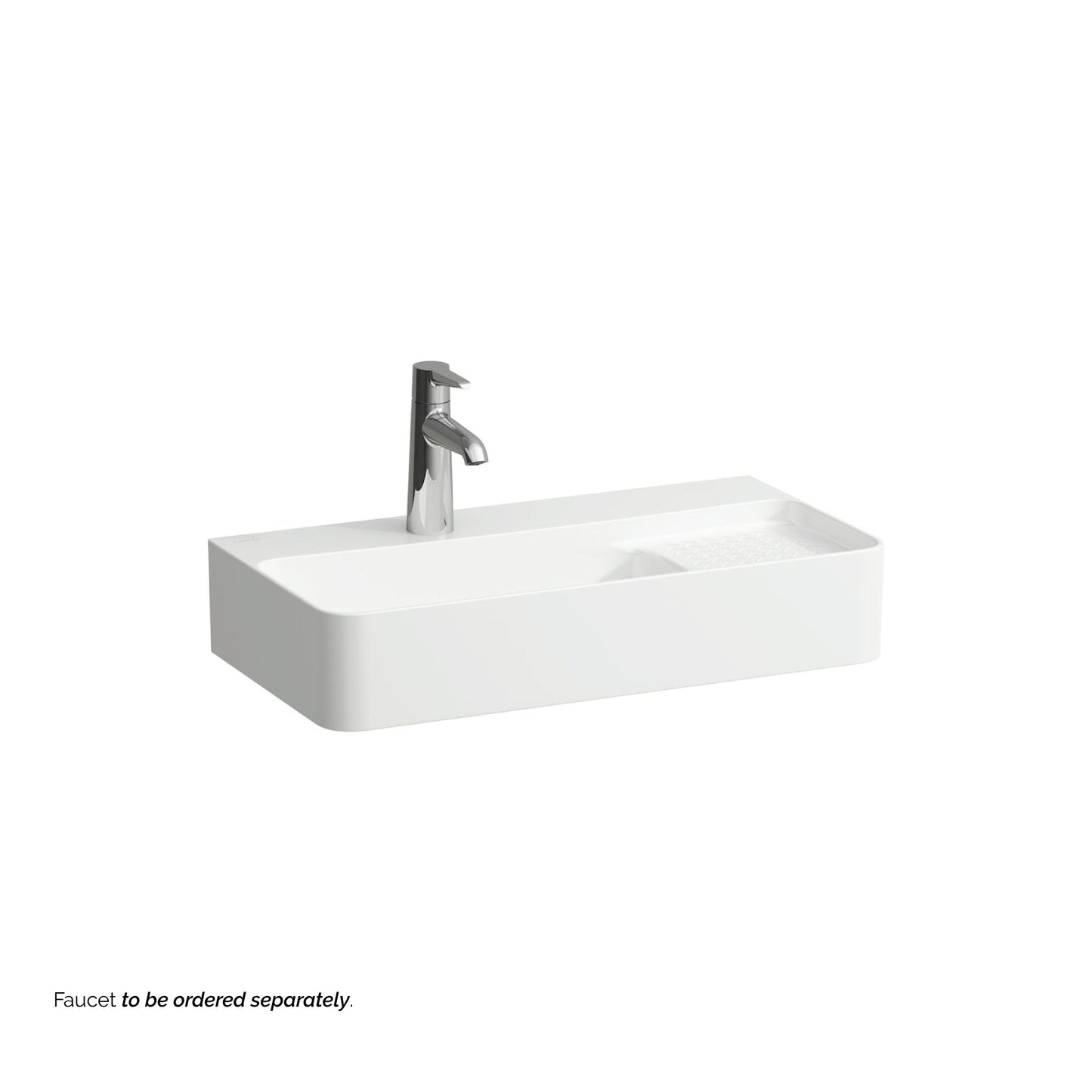 Laufen Val 24" x 12" Rectangular Matte White Countertop Bathroom Sink With Faucet Hole
