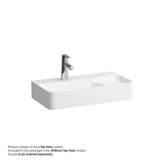 Laufen Val 24" x 12" Rectangular Matte White Countertop Bathroom Sink Without Faucet Hole