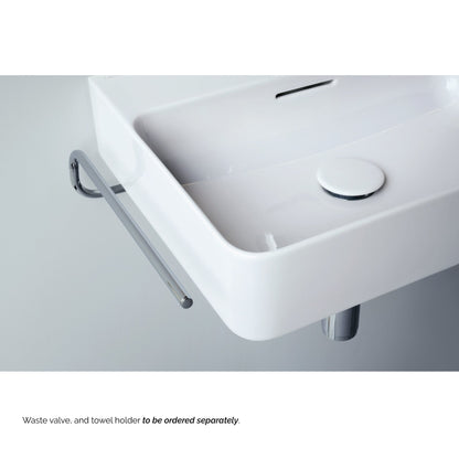 Laufen Val 24" x 12" Rectangular Matte White Wall-Mounted Bathroom Sink With Faucet Hole