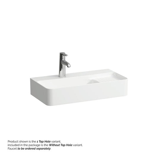 Laufen Val 24" x 12" Rectangular Matte White Wall-Mounted Bathroom Sink Without Faucet Hole