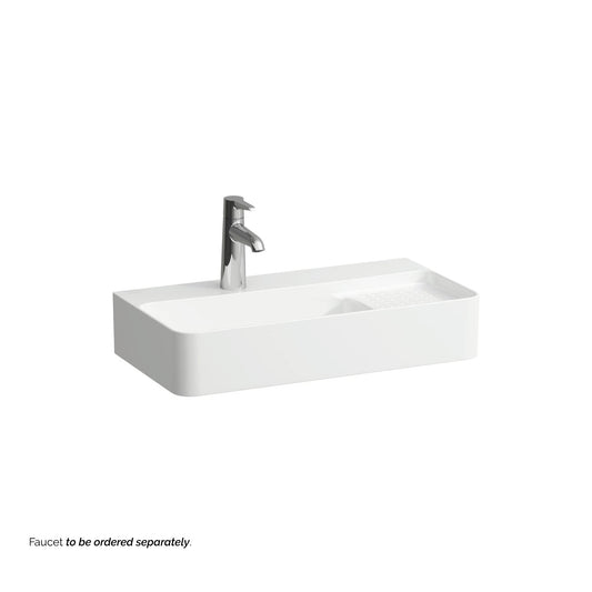 Laufen Val 24" x 12" Rectangular White Countertop Bathroom Sink With Faucet Hole