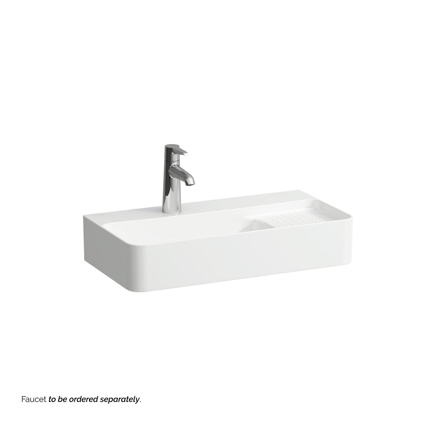 Laufen Val 24" x 12" Rectangular White Wall-Mounted Bathroom Sink With Faucet Hole