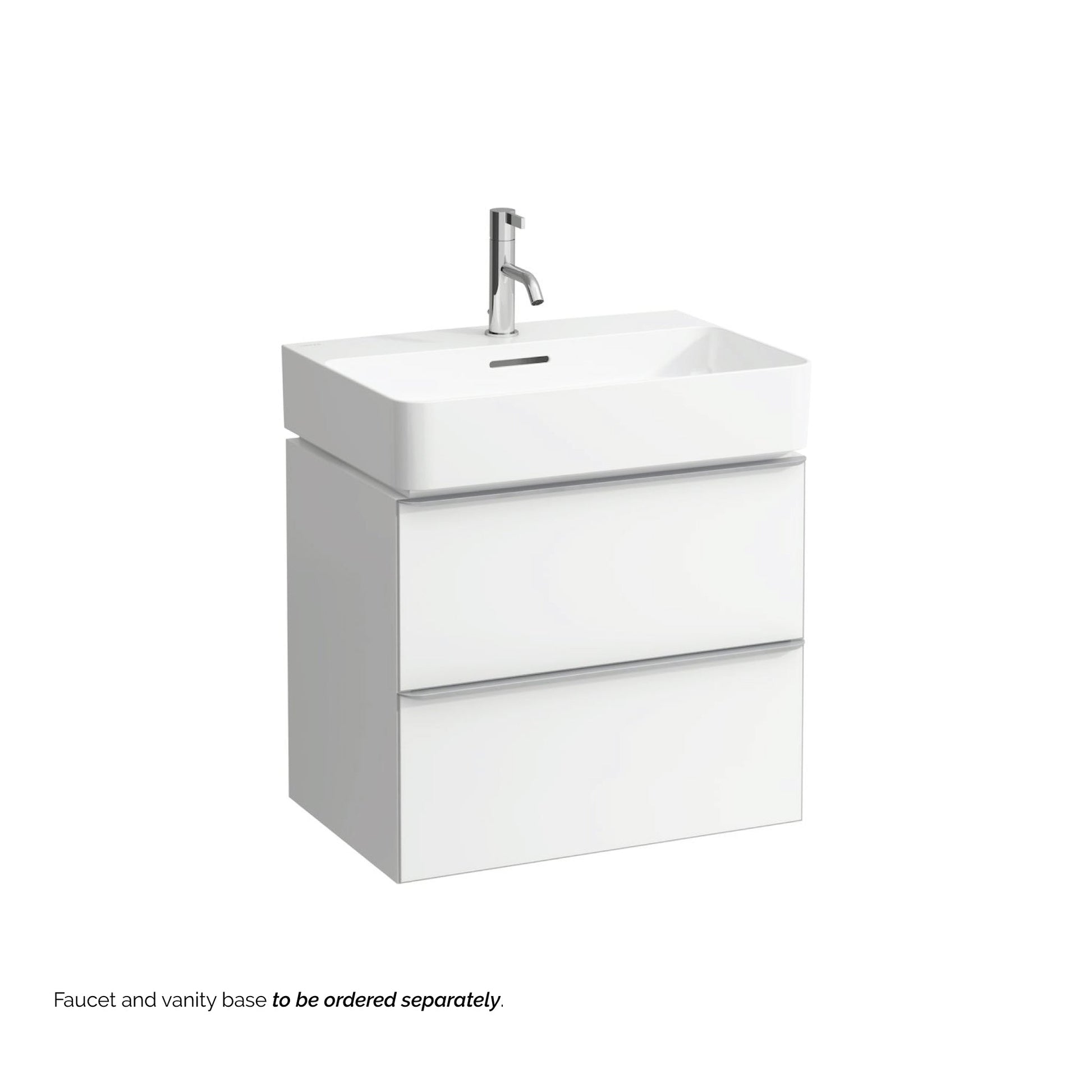 Laufen Val 24" x 17" Matte White Ceramic Wall-Mounted Bathroom Sink With Faucet Hole