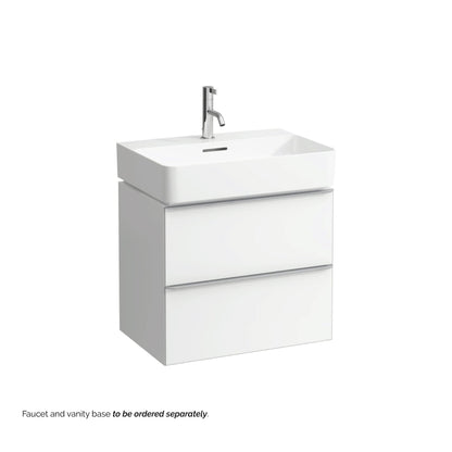 Laufen Val 24" x 17" Matte White Ceramic Wall-Mounted Bathroom Sink With Faucet Hole