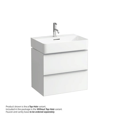 Laufen Val 24" x 17" Matte White Ceramic Wall-Mounted Bathroom Sink Without Faucet Hole