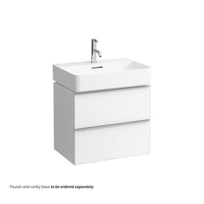 Laufen Val 24" x 17" White Ceramic Wall-Mounted Bathroom Sink With Faucet Hole