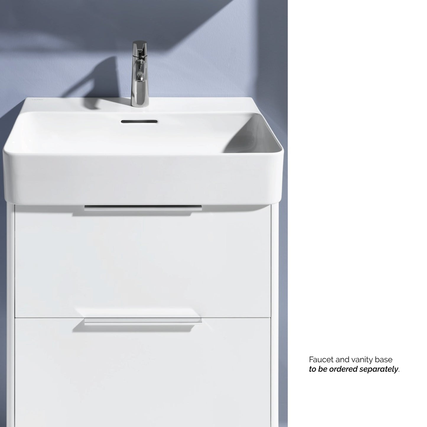 Laufen Val 24" x 17" White Ceramic Wall-Mounted Bathroom Sink With Faucet Hole