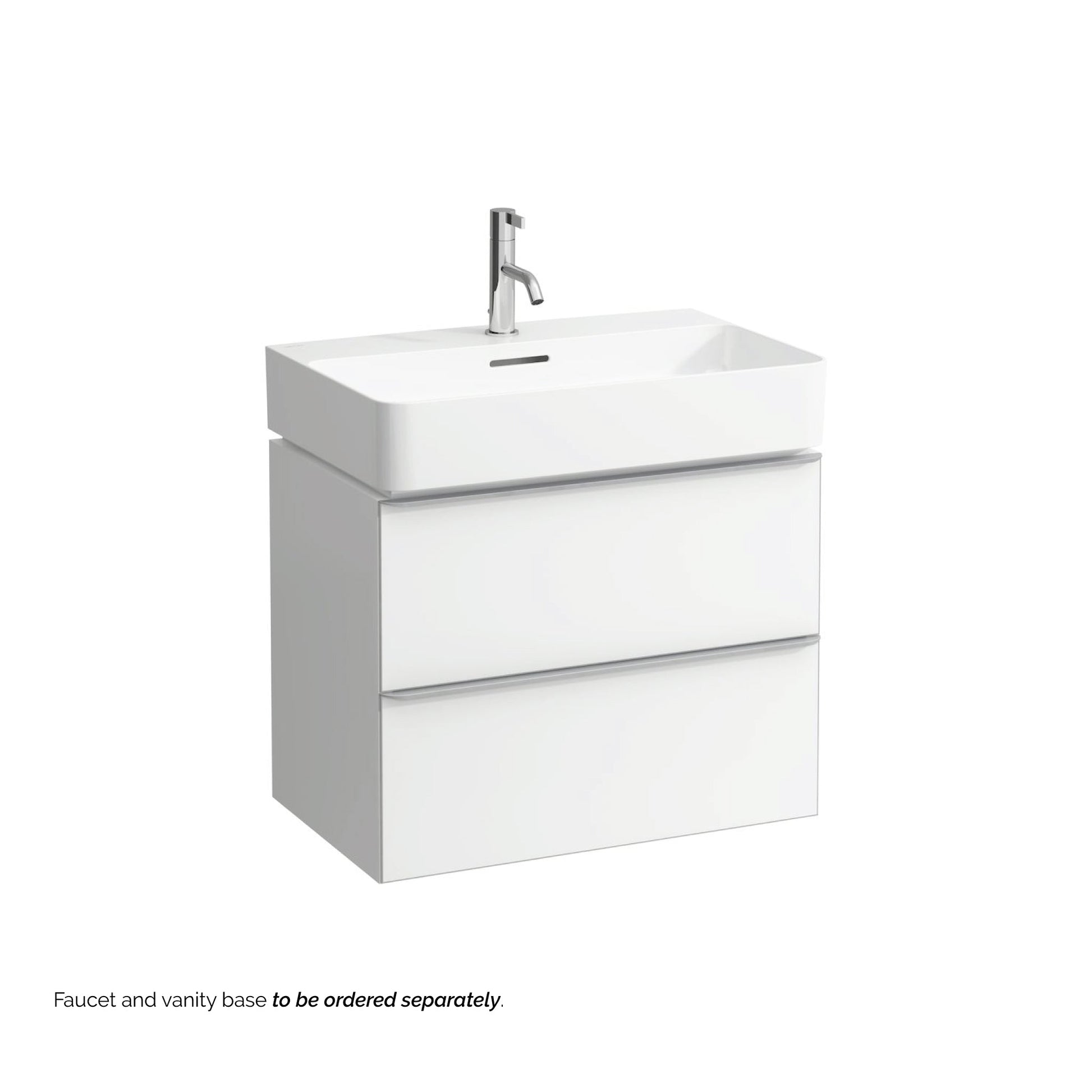 Laufen Val 26" x 17" Matte White Ceramic Wall-Mounted Bathroom Sink With Faucet Hole