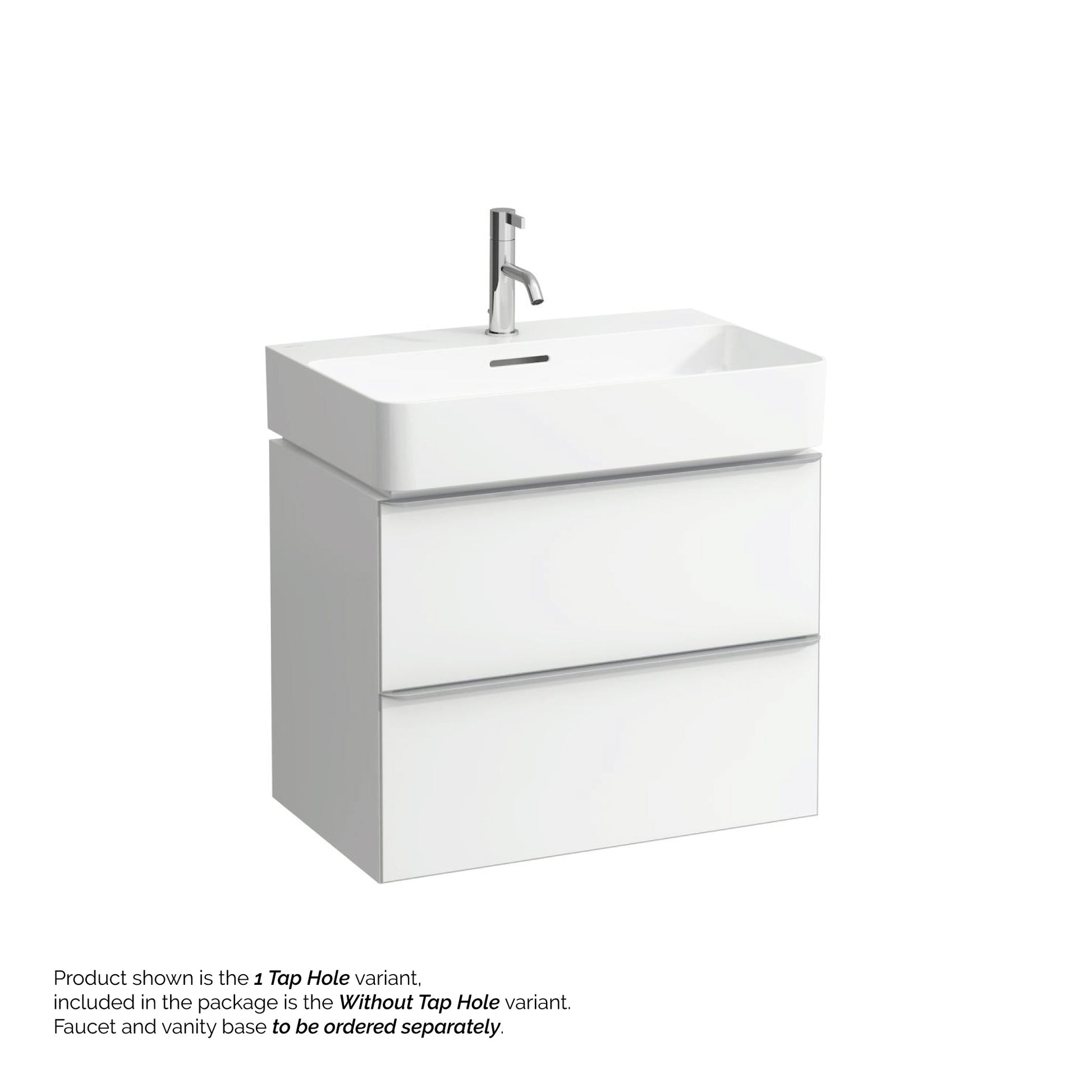 Laufen Val 26" x 17" Matte White Ceramic Wall-Mounted Bathroom Sink Without Faucet Hole