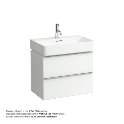 Laufen Val 26" x 17" Matte White Ceramic Wall-Mounted Bathroom Sink Without Faucet Hole