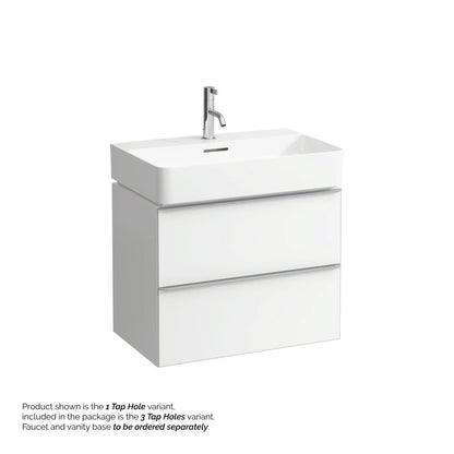 Laufen Val 26" x 17" White Ceramic Wall-Mounted Bathroom Sink With 3 Faucet Holes