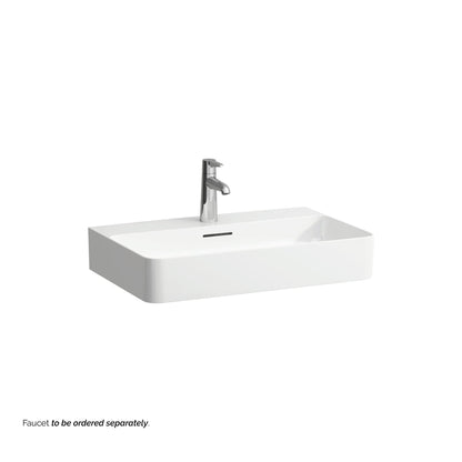 Laufen Val 26" x 17" White Ceramic Wall-Mounted Bathroom Sink With Faucet Hole