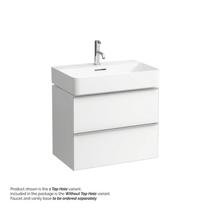 Laufen Val 26" x 17" White Ceramic Wall-Mounted Bathroom Sink Without Faucet Hole