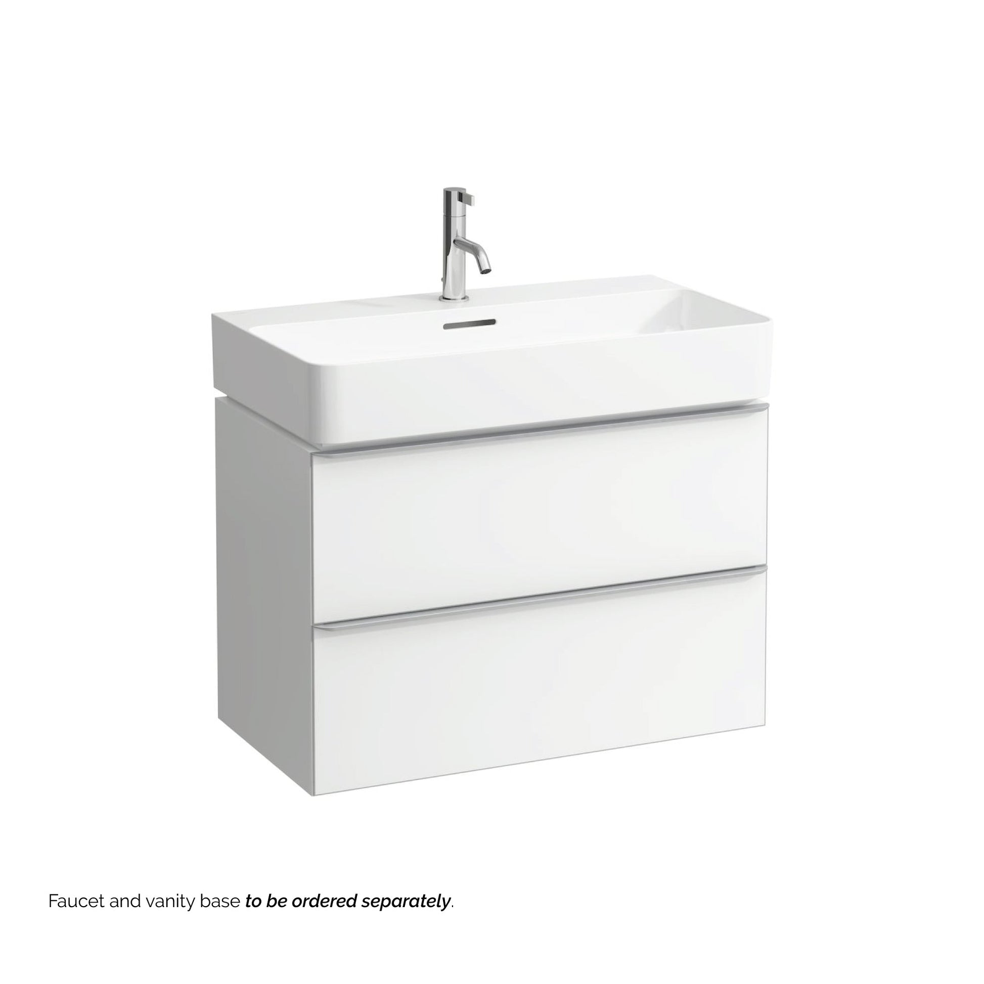 Laufen Val 30" x 17" Matte White Ceramic Wall-Mounted Bathroom Sink With Faucet Hole