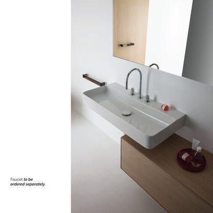 Laufen Val 30" x 17" White Ceramic Wall-Mounted Bathroom Sink With 3 Faucet Holes