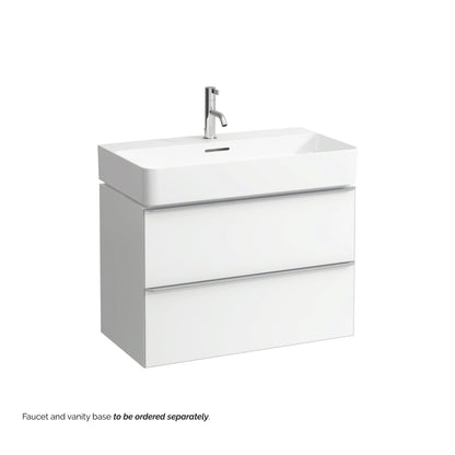 Laufen Val 30" x 17" White Ceramic Wall-Mounted Bathroom Sink With Faucet Hole