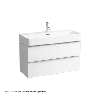 Laufen Val 37" x 17" White Ceramic Wall-Mounted Bathroom Sink With Faucet Hole