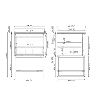 Laviva Alto 24" California White Oak Vanity Base and Black Wood Marble Countertop With Rectangular Ceramic Sink