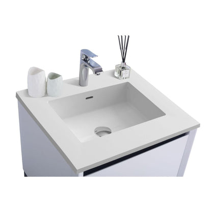 Laviva Alto 24" White Vanity Base and Matte White Solid Surface Countertop With Integrated Sink