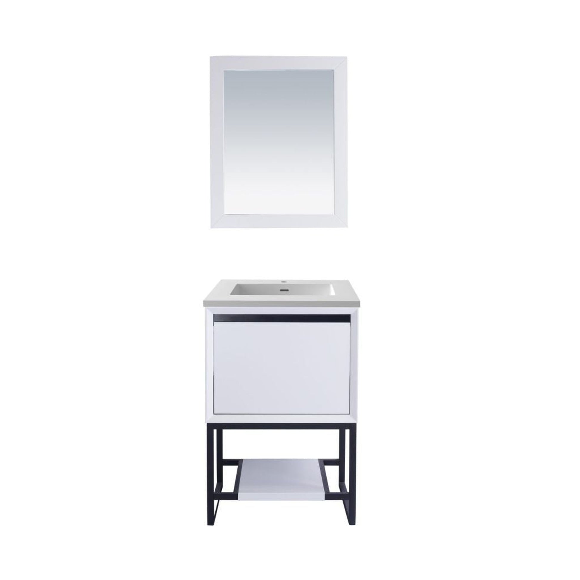 Laviva Alto 24" White Vanity Base and Matte White Solid Surface Countertop With Integrated Sink