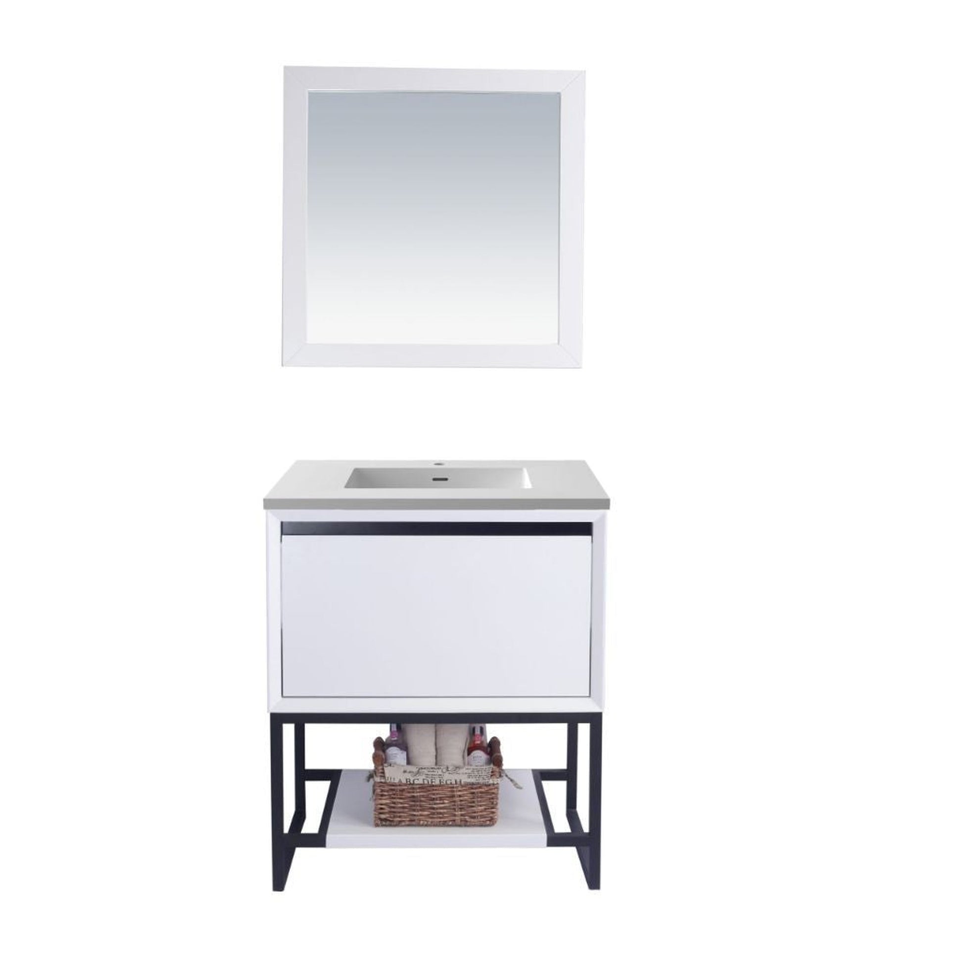 Laviva Alto 30" White Vanity Base and Matte White Solid Surface Countertop With Integrated Sink