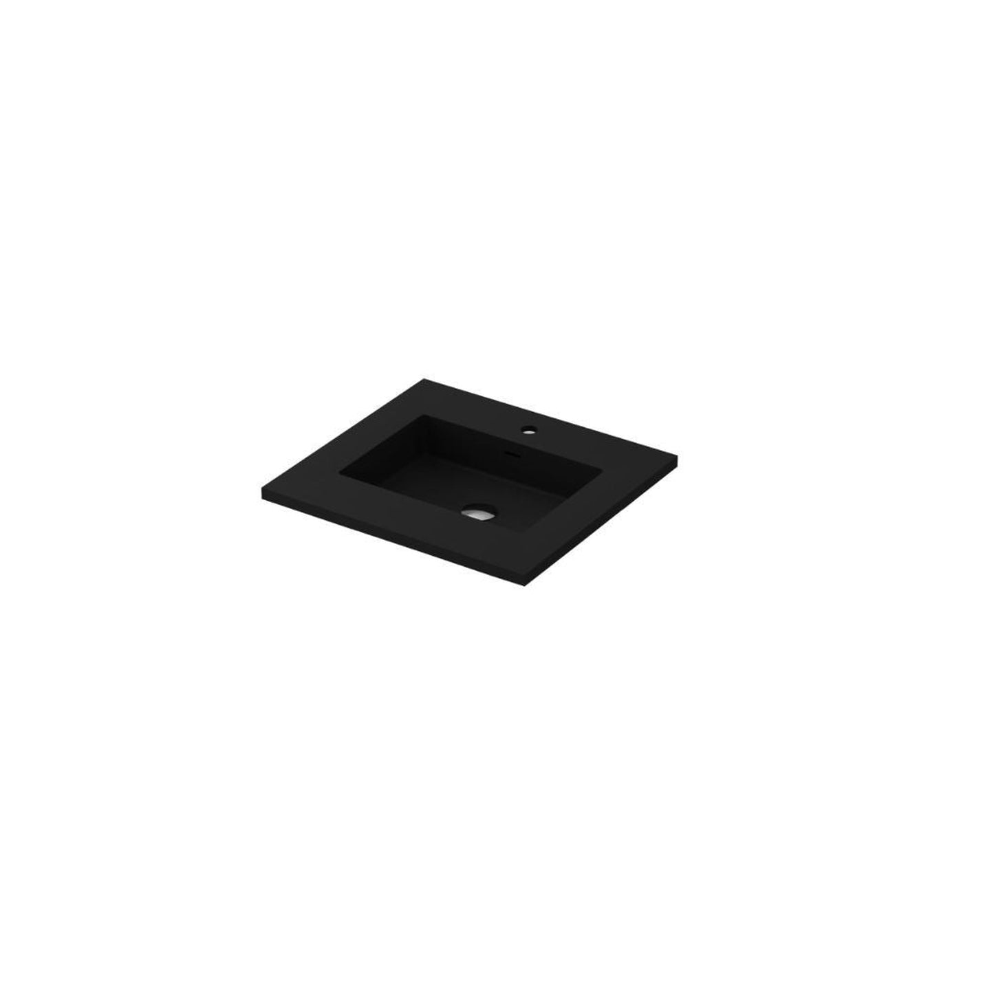 Laviva Forever 24" Matte Black Viva Stone Solid Surface Countertop With Integrated Sink