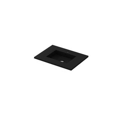 Laviva Forever 30" Matte Black Viva Stone Solid Surface Countertop With Integrated Sink