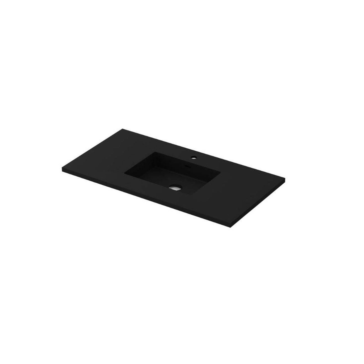 Laviva Forever 48" Matte Black Viva Stone Solid Surface Countertop With Integrated Sink