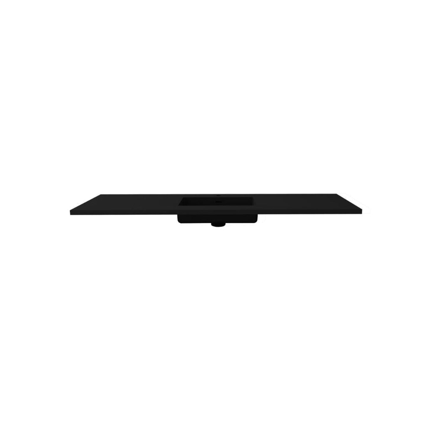 Laviva Forever 60" Matte Black Viva Stone Solid Surface Countertop With Single Integrated Sinks