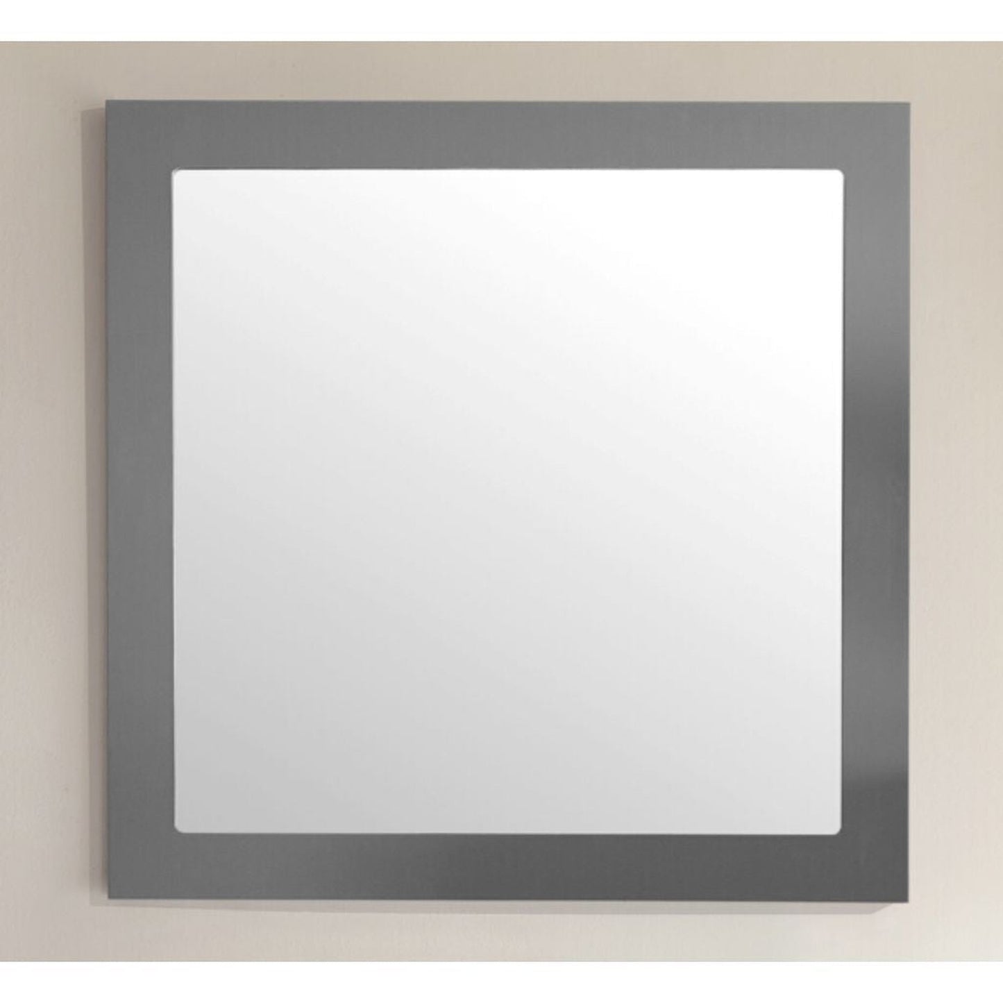 Laviva Nova 28" Square Fully Framed Mirror in Gray Finish
