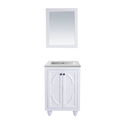 Laviva Odyssey 24" White Vanity Base and Matte White Solid Surface Countertop With Integrated Sink