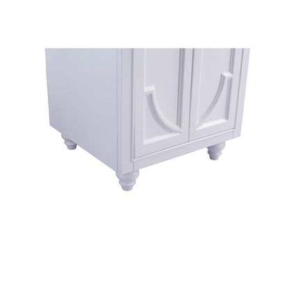 Laviva Odyssey 24" White Vanity Base and White Carrara Marble Countertop With Rectangular Ceramic Sink