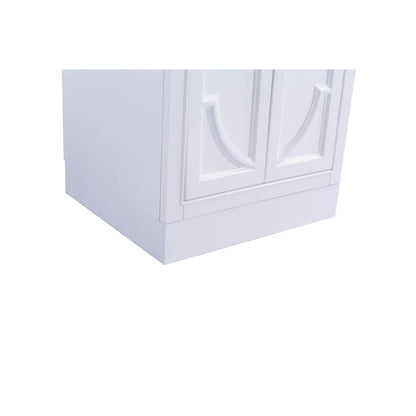 Laviva Odyssey 24" White Vanity Base and White Quartz Countertop With Rectangular Ceramic Sink