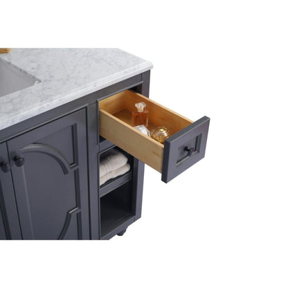 Laviva Odyssey 48" Maple Gray Vanity Base and Matte White Solid Surface Countertop With Integrated Sink