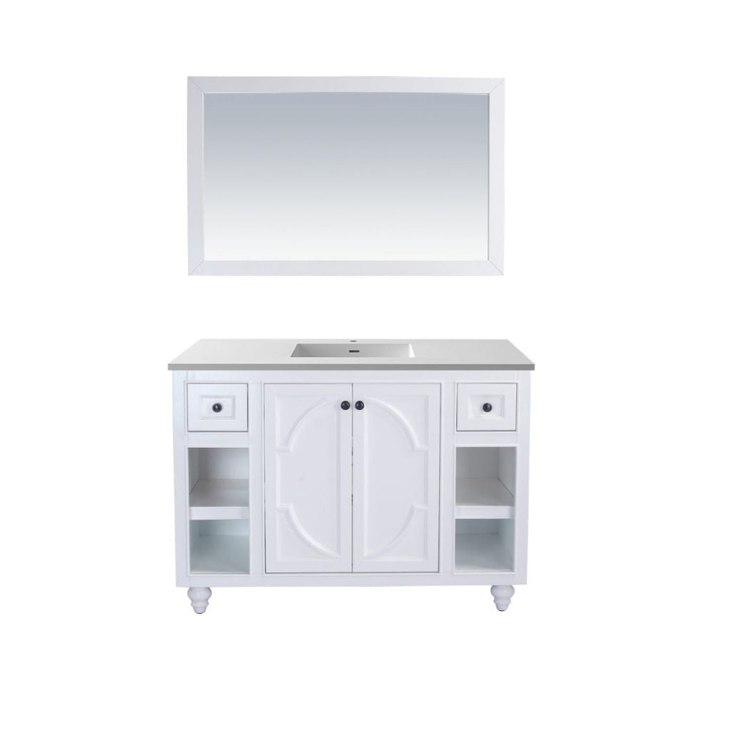 Laviva Odyssey 48" White Vanity Base and Matte White Solid Surface Countertop With Integrated Sink