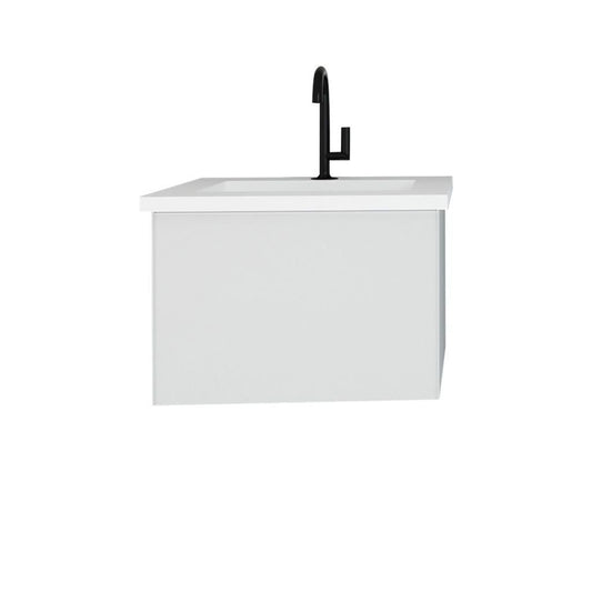 Laviva Vitri 24" Cloud White Vanity Base and Matte White Solid Surface Countertop With Integrated Sink